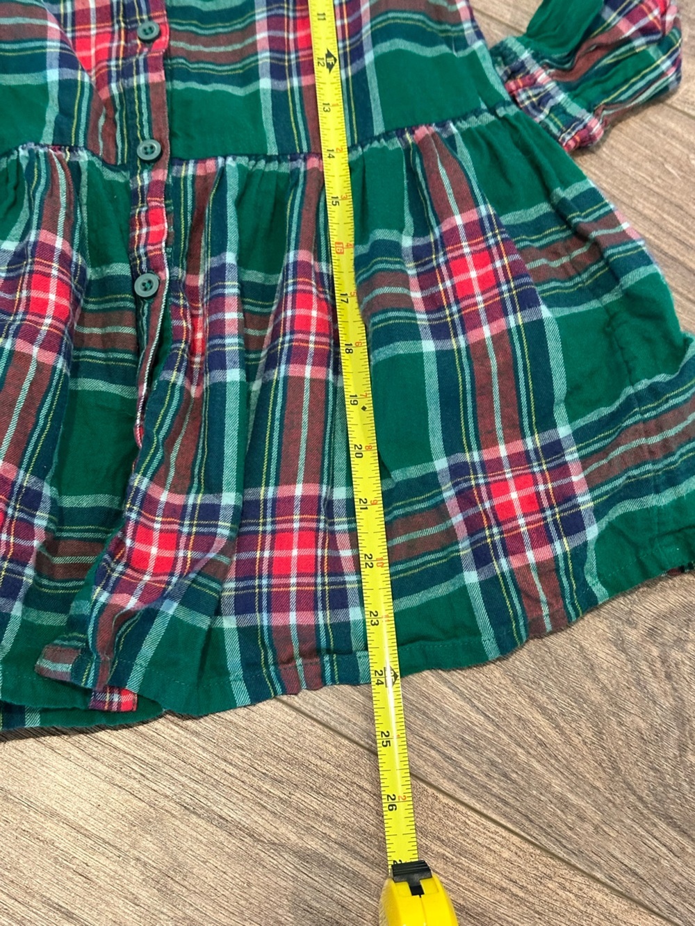 Boden Girls' 5-6 Green and Red Plaid Dress - Picture 7 of 7